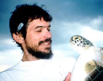 Carlos with green turtle