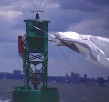 Climbing the buoy
